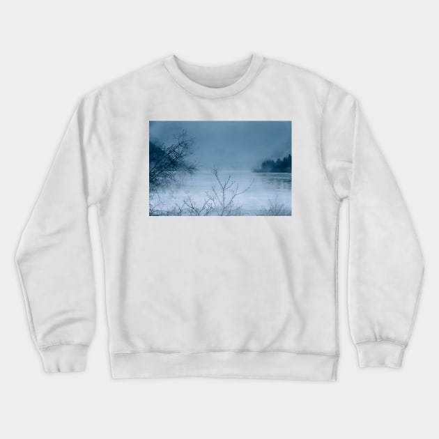 Moody Blue Lake and Forest - Williams Lake, BC Crewneck Sweatshirt by Amy-K-Mitchell